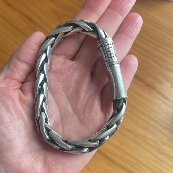 Sterling silver braid bracelet for men 9.5” long - Picture 2 of 9
